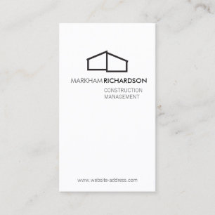 Modern Home Logo II Construction, Realtor White Business Card