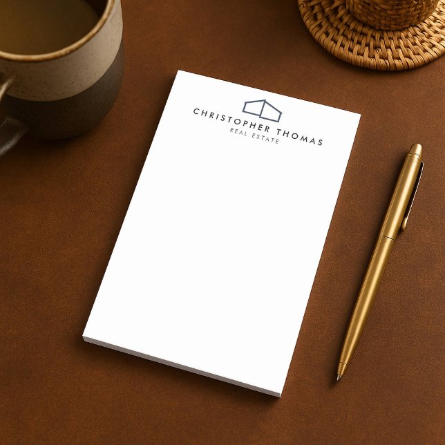 Modern Home Logo Navy Blue Real Estate, Realtor Post-it Notes (Creator Uploaded)