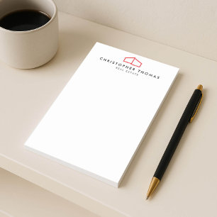 Modern Home Logo Red/Black Real Estate, Realtor Post-it Notes