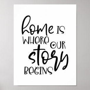 Modern home quote typography poster