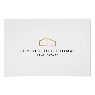 Modern Home Realtor Gold Logo Download Poster