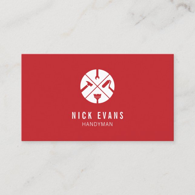 Modern Home Repair Handyman Logo Business Card (Front)