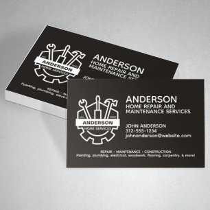 Modern Home Repair Maintenance Service Business Card
