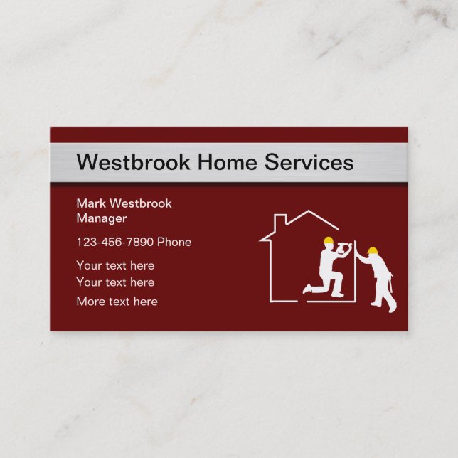 Modern Home Services Business Card (Front)