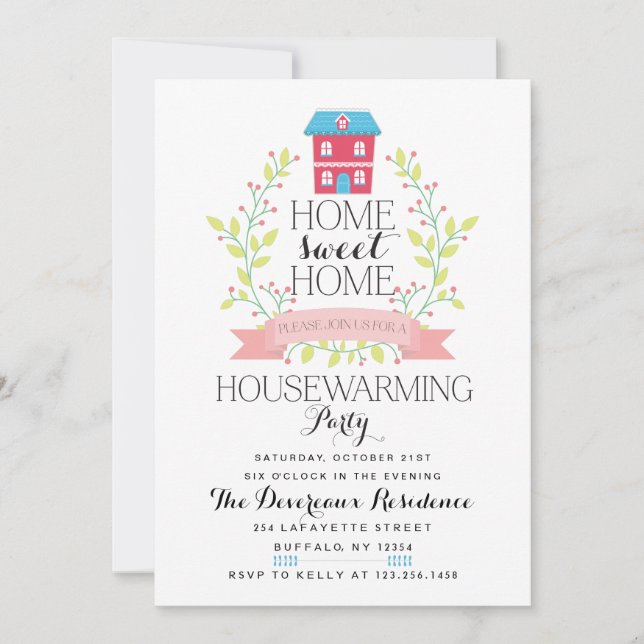 Modern Home Sweet Home Housewarming Party Invitation (Front)