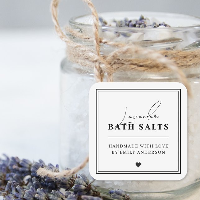 Modern Homemade Bath Salt Waterproof Product Label (Creator Uploaded)
