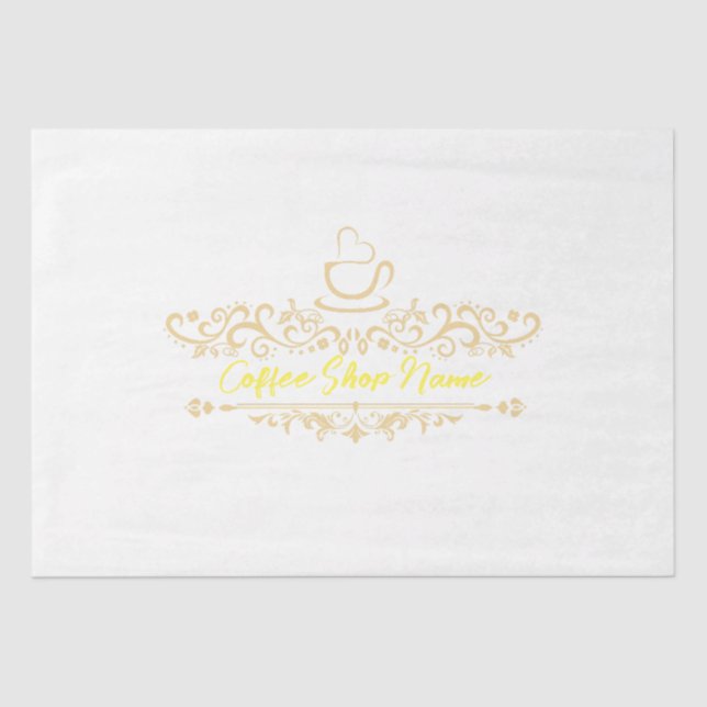 Modern Homemade Coffee welcome custom Business Log Tissue Paper (Front)