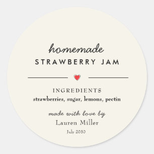 Modern Homemade Jam Jar Canning  Classic Round Sticker