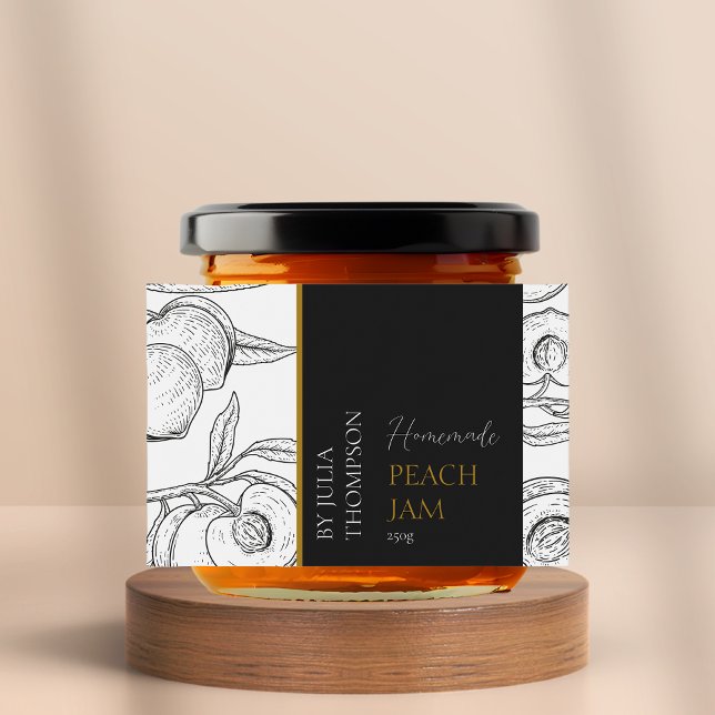 Modern Homemade Peach Jam Label (Creator Uploaded)