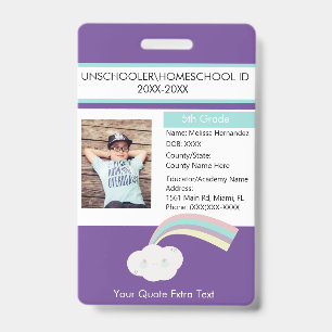 Modern Homeschooling Unschooling Student Cloud ID Badge