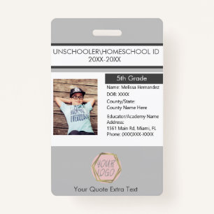 Modern Homeschooling Unschooling Student ID Badge