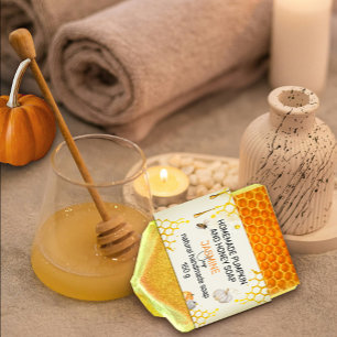 Modern Honey and Pumpkin Handmade Soap Label Invitation Belly Band