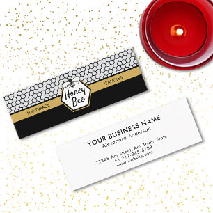 Modern Honey Bee Candle Honeycomb  Mini Business Card