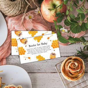 Modern Honey Bumblebee Frame Books For Baby Shower Enclosure Card
