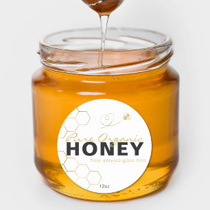 Modern Honey Gold Bees Honeycomb  Classic Round Sticker