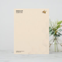 Modern Honeycomb Watermark Bee Logo  Letterhead