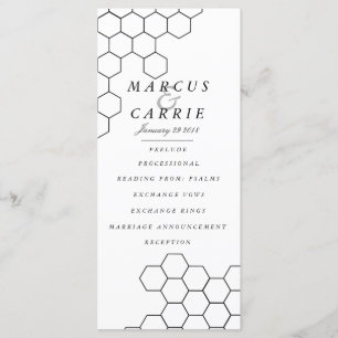 Modern Honeycomb Wedding Program Programme