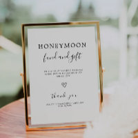 Modern Honeymoon Fund QR Code Sign, Wedding