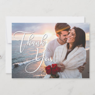 Modern Honeymoon Wedding 2 Photo Thank You Card