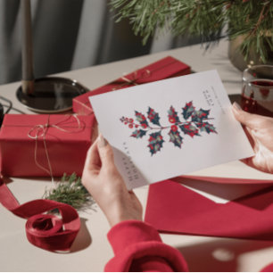 Modern Hope Poster Holly Berry Corporate Christmas Invitation