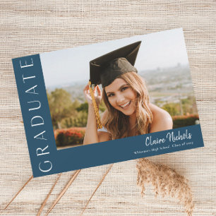 Modern Horizontal Photo Graduation Invitation