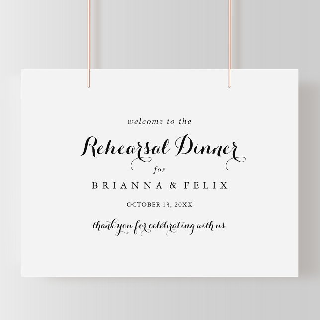 Modern Horizontal Rehearsal Dinner Welcome Sign (Creator Uploaded)