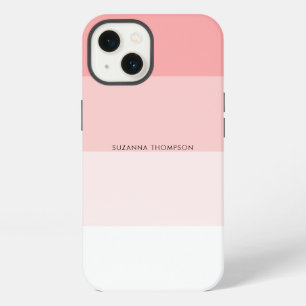 Modern Horizontal Stripe Pastel Blush Pink iPhone 13 Case