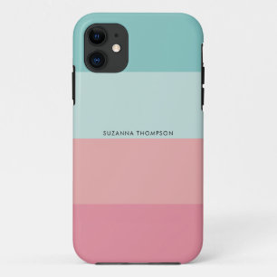 Modern Horizontal Stripe Pastel Pink & Blue  Case-Mate iPhone Case