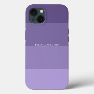 Modern Horizontal Stripe Pastel Purple  iPhone 13 Case