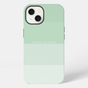 Modern Horizontal Stripe Pastel Sage Green iPhone 13 Case