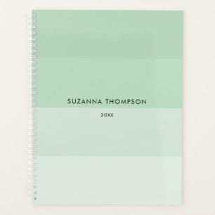 Modern Horizontal Stripe Pastel Sage Green  Planner