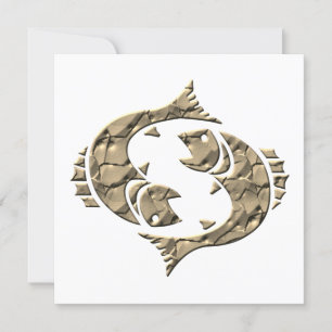 Modern Horoscope Zodiac Sign Pisces Holiday Card