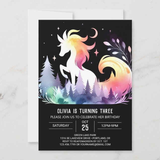 Modern Horse Birthday Invitation (Front)