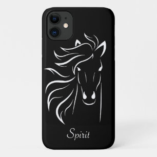 Modern horse silhouette image art on black Case-Mate iPhone case