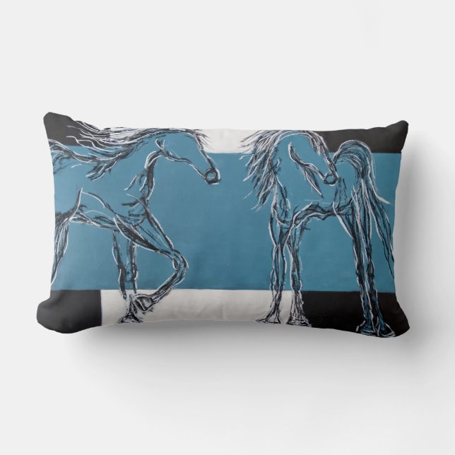 Modern Horse Throw Pillow (Front)