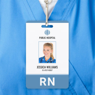 Modern Hospital Staff Registered Nurse ID Badge