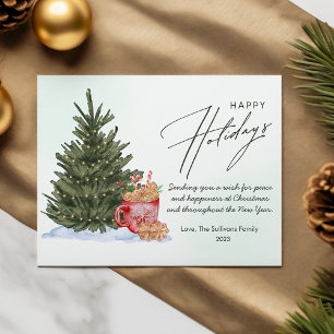 Modern Hot Chocolate Flat Holiday Card