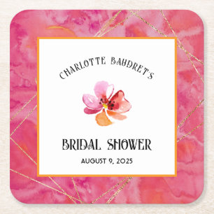 Modern Hot Colour Square Paper Coaster