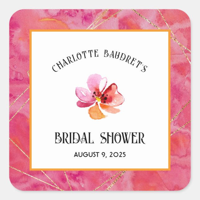 Modern Hot Colour  Square Sticker (Front)