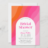 Modern hot Pink and Orange Bridal Shower