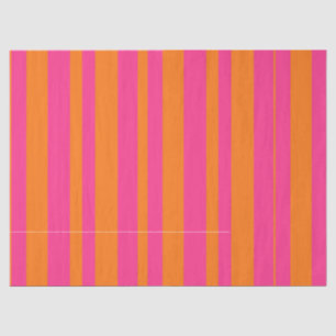 Modern Hot Pink and Orange Wide Cabana Stripe  Tissue Paper