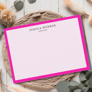 Modern Hot Pink Border Personalised Card