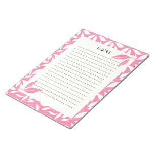 Modern Hot Pink Botanical Notepad