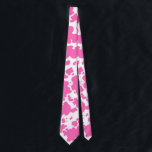 Modern Hot Pink Cow Skin Texture Animal Print  Tie<br><div class="desc">Classic and trendy hot pink and white cow skin spots texture design home decor and gifts. Cow spots animal print</div>