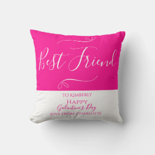 Modern Hot Pink Galentine's Day Cushion