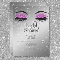 Modern Hot Pink Glam Eyes Bridal Shower