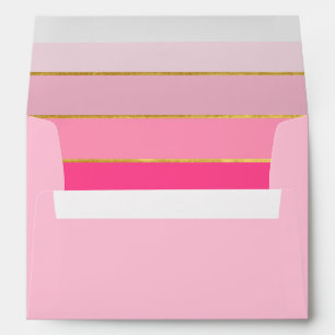 Modern Hot Pink & Gold 50 and fabulous birthday Envelope