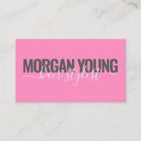 Modern hot pink hair stylist script signature