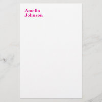 Modern Hot Pink Name Minimalist Professional