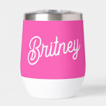 Modern Hot Pink  Personalised Monogram and Name<br><div class="desc">Introducing our Modern Hot Pink Personalised Monogram and Name Thermal Wine Tumbler, a chic and functional way to enjoy your favourite beverages. This tumbler features a vibrant hot pink design, personalised with your monogram and name for a touch of individuality. Perfect for keeping your wine or other drinks at the...</div>